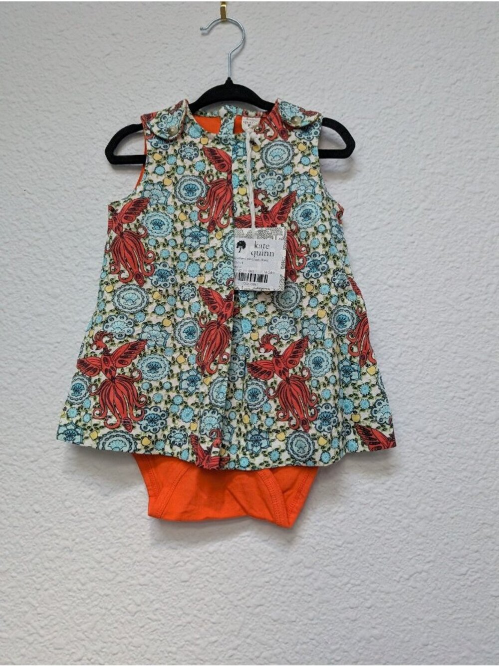 Kate Quinn Organic Cotton Button Tab Bodysuit Kickpleat Firebird 18-24